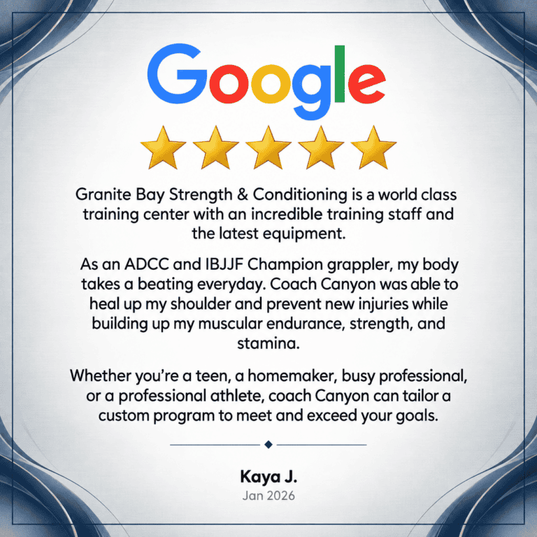 Google review for Granite Bay Strength & Conditioning with 5 stars.