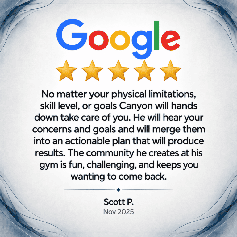 Positive Google review for Canyon Gym by Scott P. Nov 2025.
